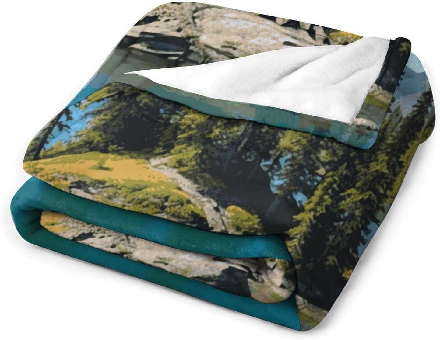 Spirit Island in Lake Blanket Super Soft Lightweight Throw Blanket Cute Cozy Warm Bed Blanket Decorative Fuzzy Blanket All-Season Home Decor Gift for Sofa Couch Living Room 50"*60"（130 * 150cm）