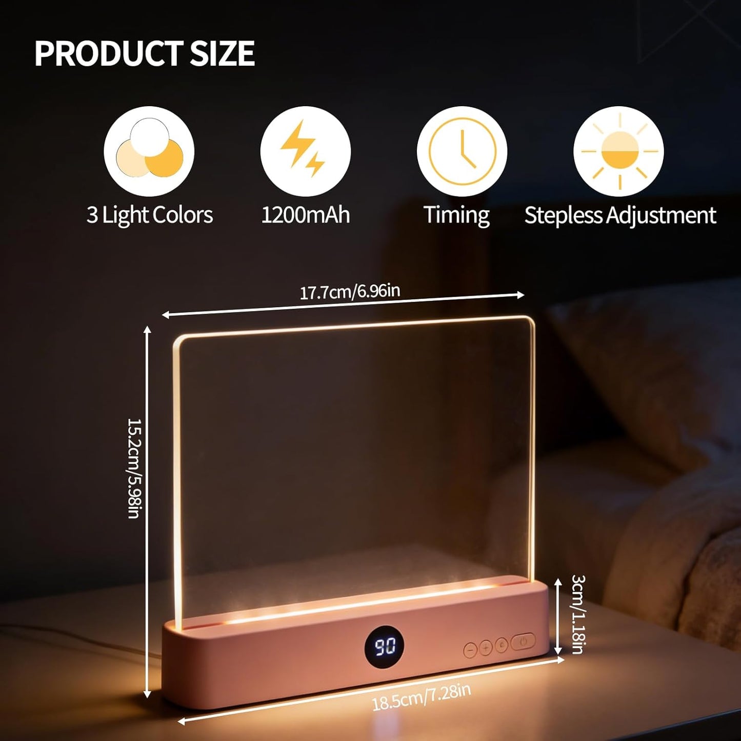 2026 LED Reading Light, Rechargeable Clear LED Flat Book Lights for Reading, 3 Colors & Brightness Adjustment & Timer, Eye Protection Lights for Bedtime Reading, Gifts for Book Lovers（with Bookmark）