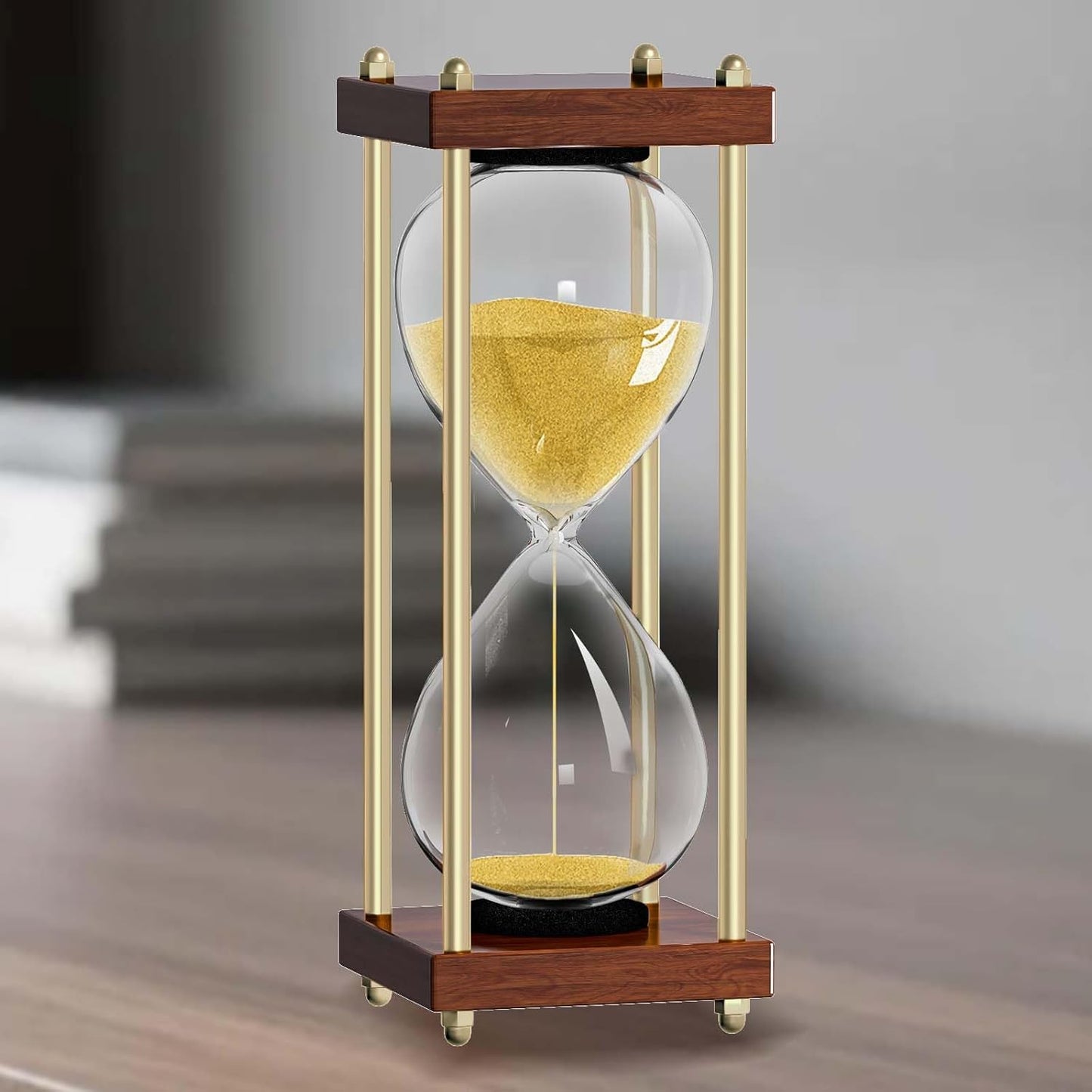 Sand Timer 30 Minute: Small Wooden Hourglass Timer, Reloj De Arena, Antique Sand Watch 30 Min, Sandglass for Home Office Desk Decorative