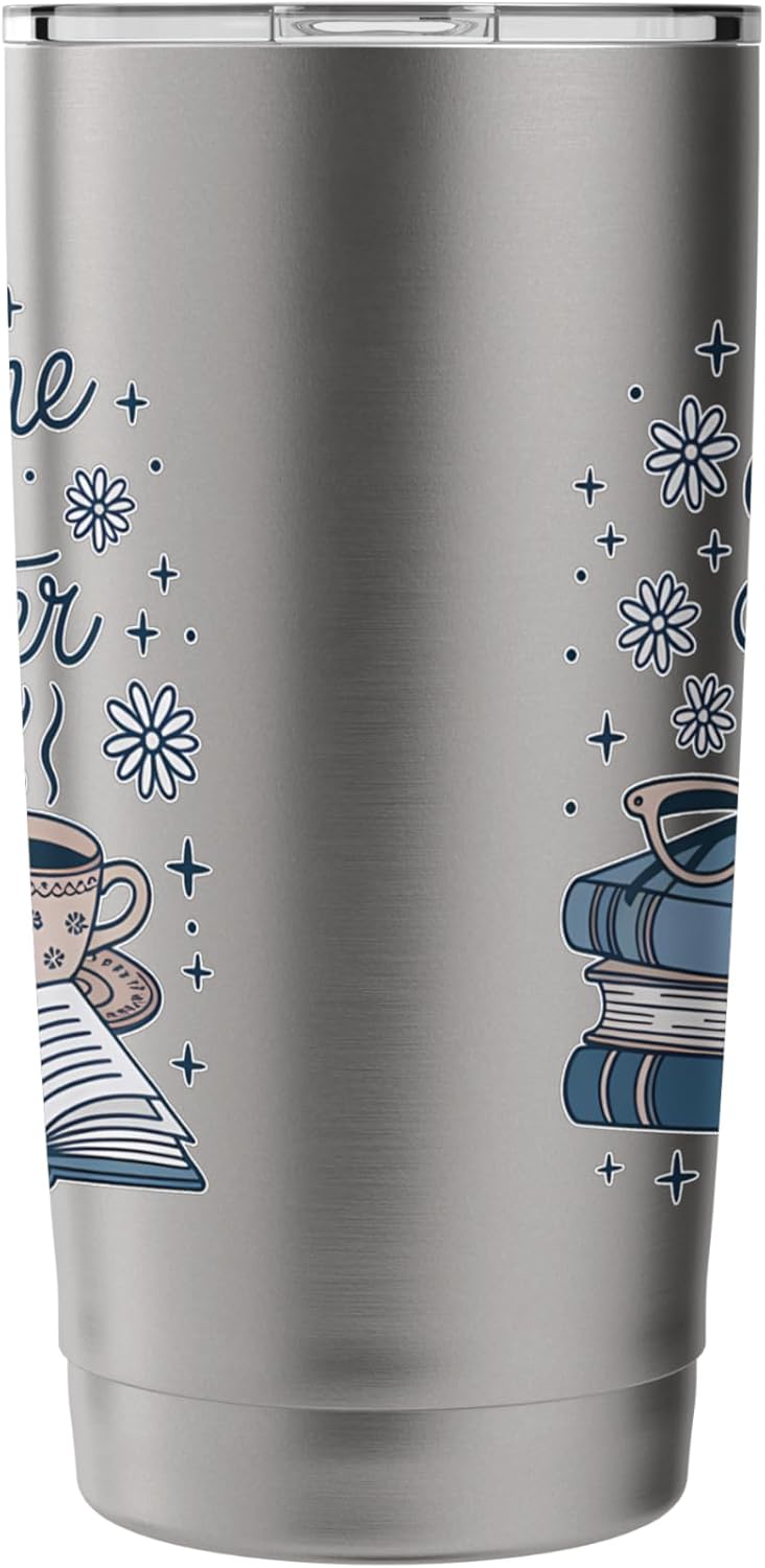 Just One More Chapter Book Love Cozy Bookworm Reading Stainless Steel Insulated Tumbler