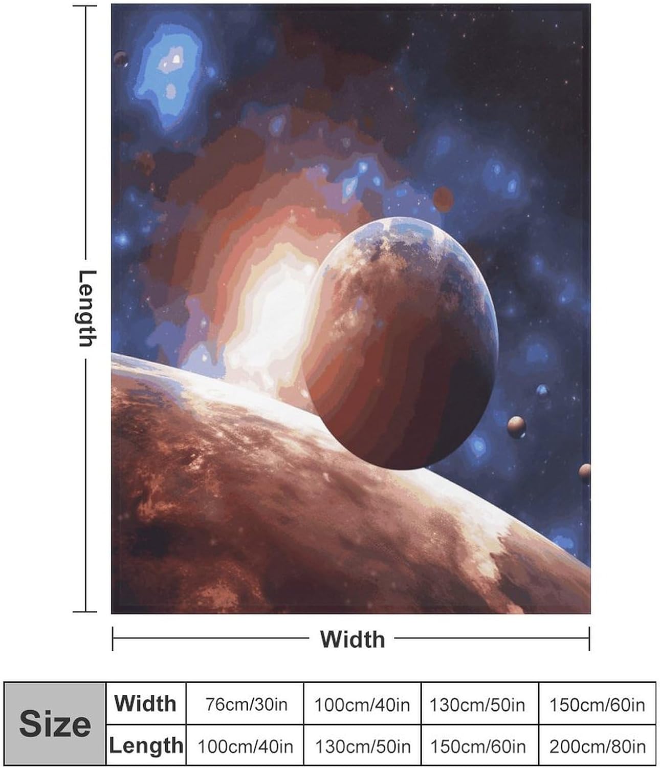 Planets in Space Background Blanket Super Soft Lightweight Throw Blanket Cute Cozy Warm Bed Blanket Decorative Fuzzy Blanket All-Season Home Decor Gift for Sofa Couch Living Room 50"*60"（130 * 150cm）