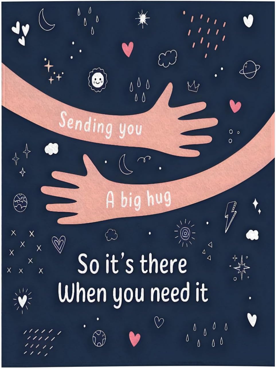 Sending You A Big Hug So Its There When You Need It Blanket Soft Cozy Throw Comfort Blanket Thoughtful Gift for Friends Family Sympathy Encouragement Recovery