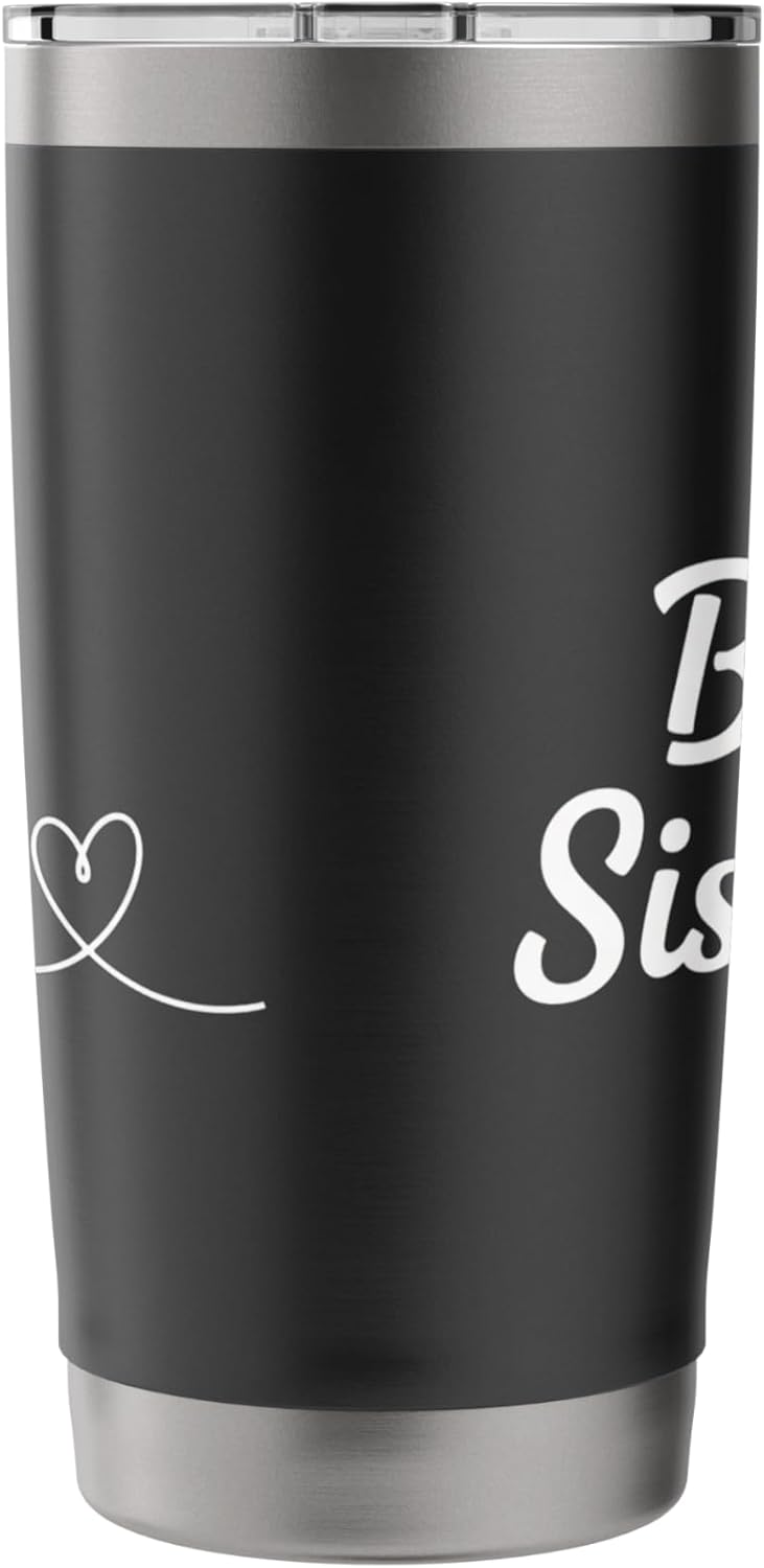 Big Sister Script Heart Family Sister Announcement For Women Stainless Steel Insulated Tumbler