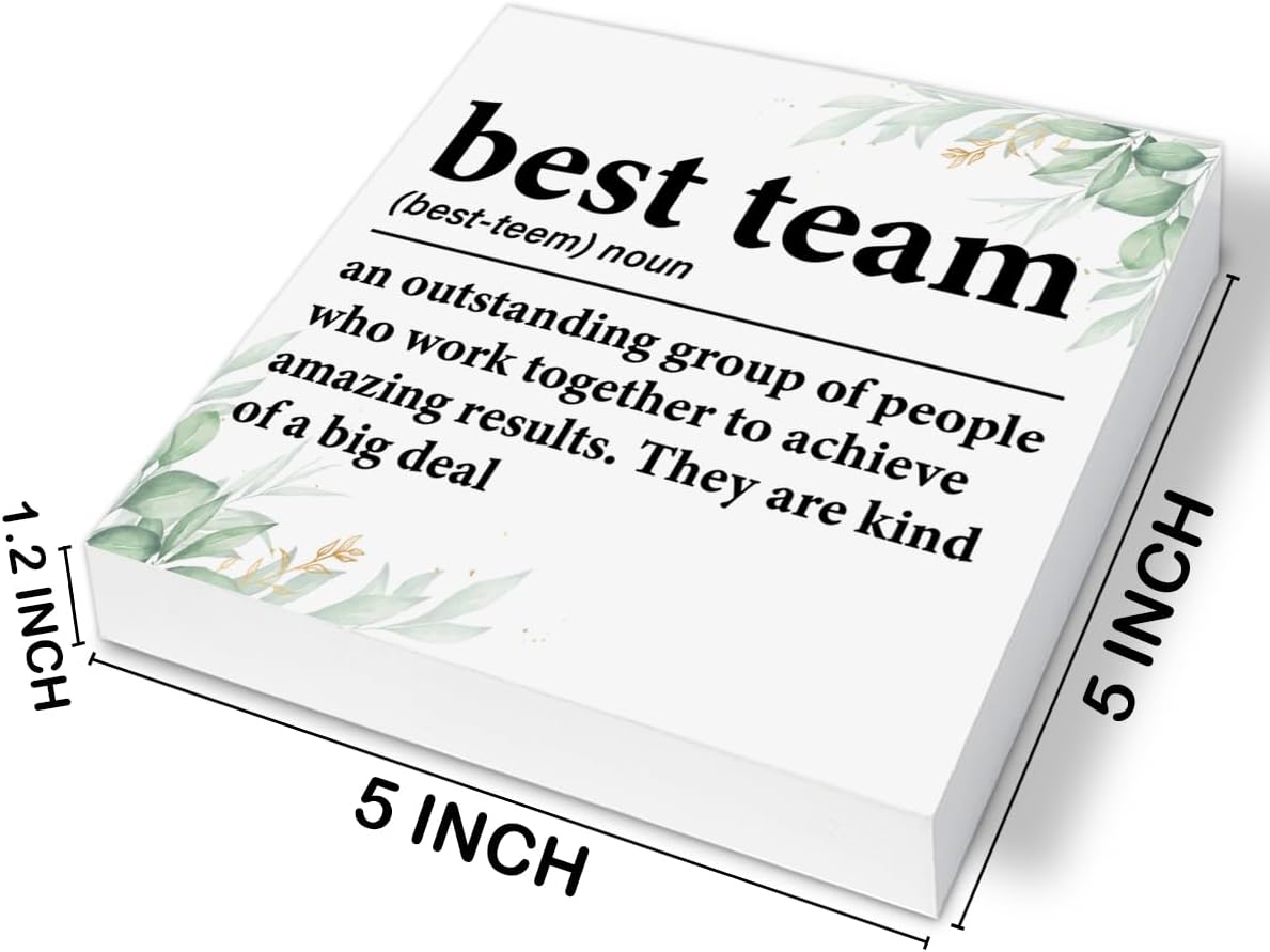 Best Team Gifts for Employees, Inspirational Teamwork Gifts Best Team Definition Wood Block Sign Desk Shelf Decor