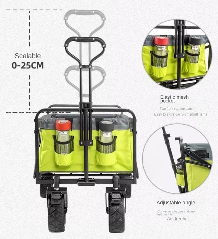 Portable Camping Cart,Outdoor Folding Camping Cart with Garden Utility Transporter Portable Camping Trolley for Beach Fishing and Festivals (Rosso)