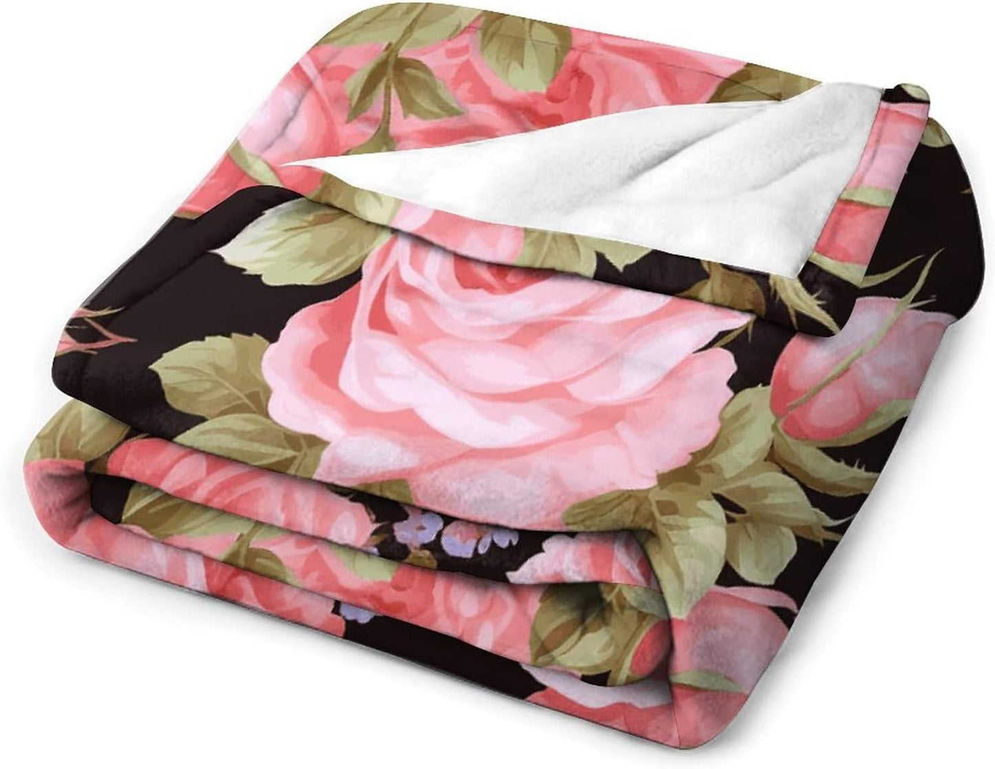Pink Rose Blanket Super Soft Lightweight Throw Blanket Cute Cozy Warm Bed Blanket Decorative Fuzzy Blanket All-Season Home Decor Gift for Sofa Couch Living Room 30"*40"（76 * 100cm）