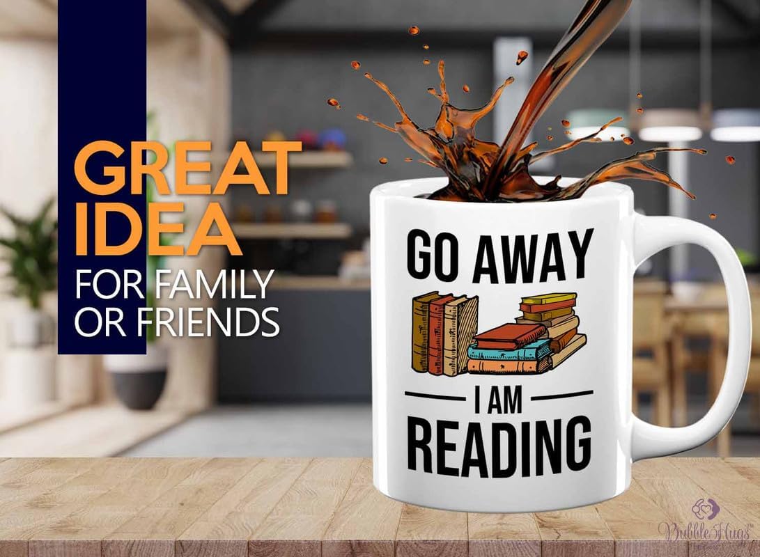 Reading Bookworm Coffee Mug 11oz White - Go Away I am Reading - Reading Reader Book Worm I Know Things Book Addict Book Lover Bookish Novelist Librarian Writer