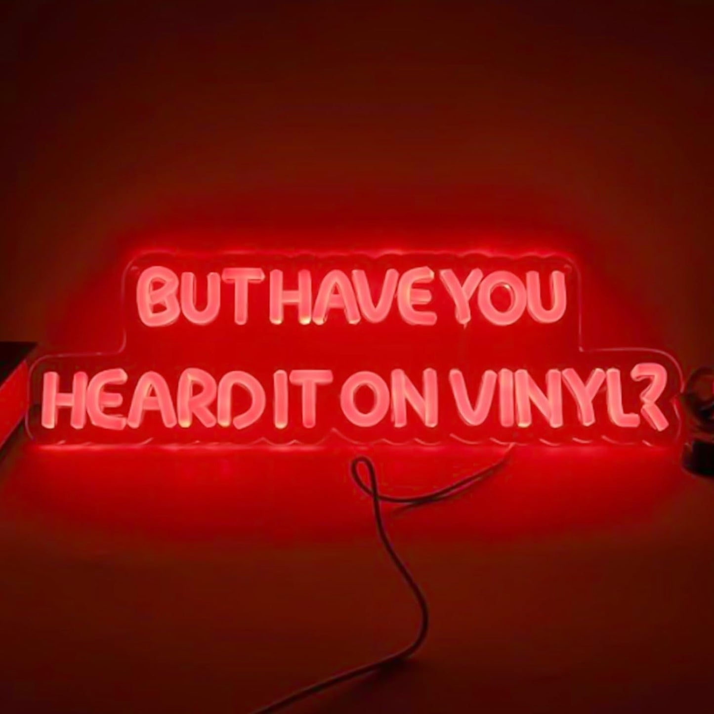 Retro Music LED Neon Sign for Wall Decor, But Have You Heard It On Vinyl Red Letter Neon Lights for Music Room Decor,Live Room Recording, Studio Decorations,Party, Cafe, Bar,Christmas Gift