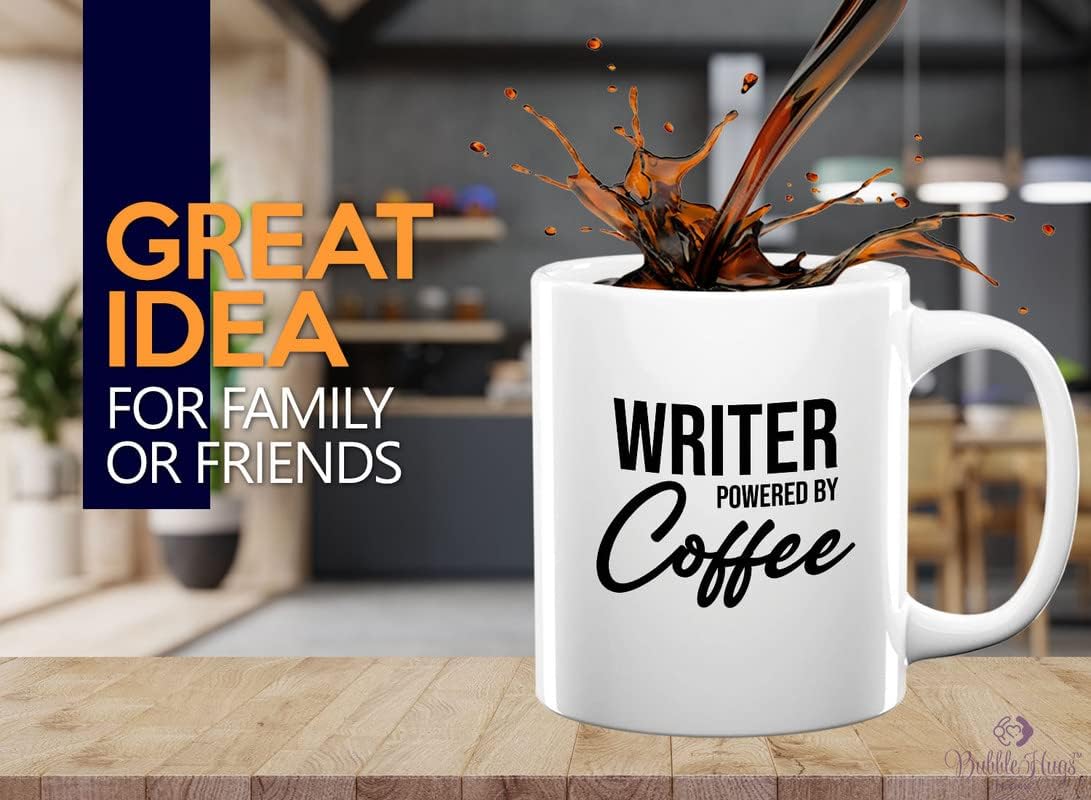 Writer Coffee Mug 11oz White - Writer by coffee - Paper Butterfly Lid For Novelist Poet Columnist Encouragement journalist author book lover bookworm