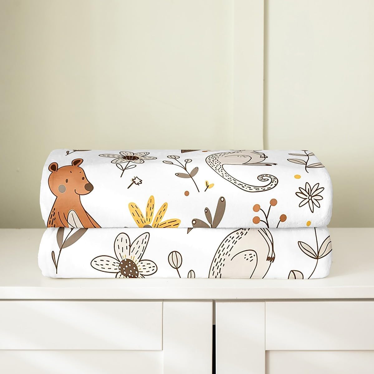 Feelyou Kangaroo Plush Throw Blanket Baby 30"x40" Kids Cute Wild Animal Flannel Fleece Blanket for Sofa Couch Boys Girls Australia Animal Bed Wild Kangaroos Decor Room Decor