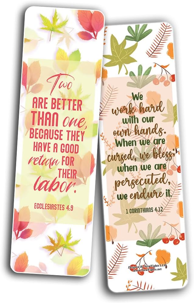 NewEights Bible Verses About Work That Motivate and Uplift You Bookmarks (12-Pack) - Daily Motivational Card Set – Collection Set Book Page Clippers – Ideal for Church Gifts for Boys Girls