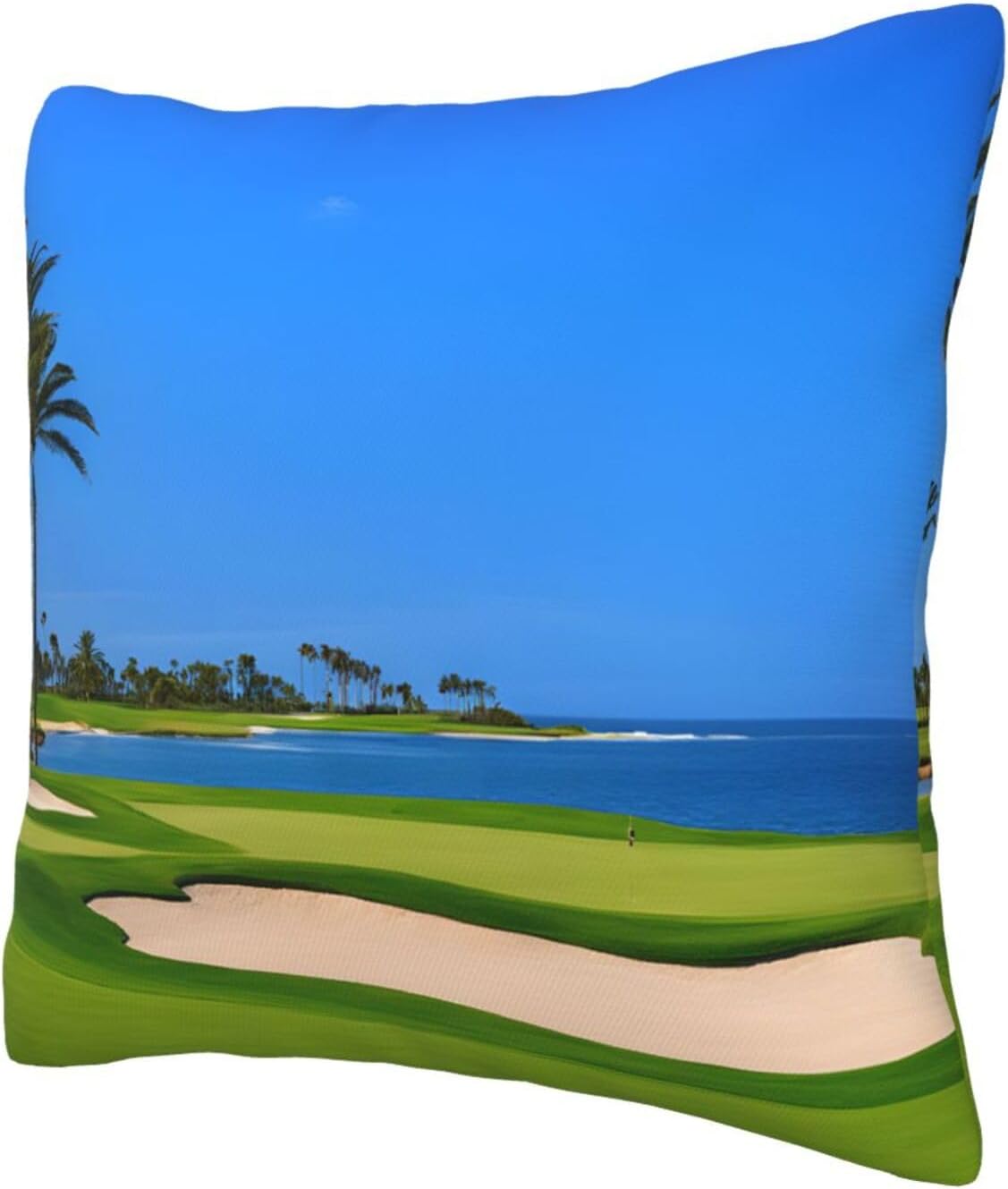 All-Season Square Pillow Covers 18"X18", Golf Course, Decorative Throw Pillow Covers for Sofa Bed Couch, Hidden Zipper Cushion Cover, Square Lumbar & Accent Pillowcases for Home Decor