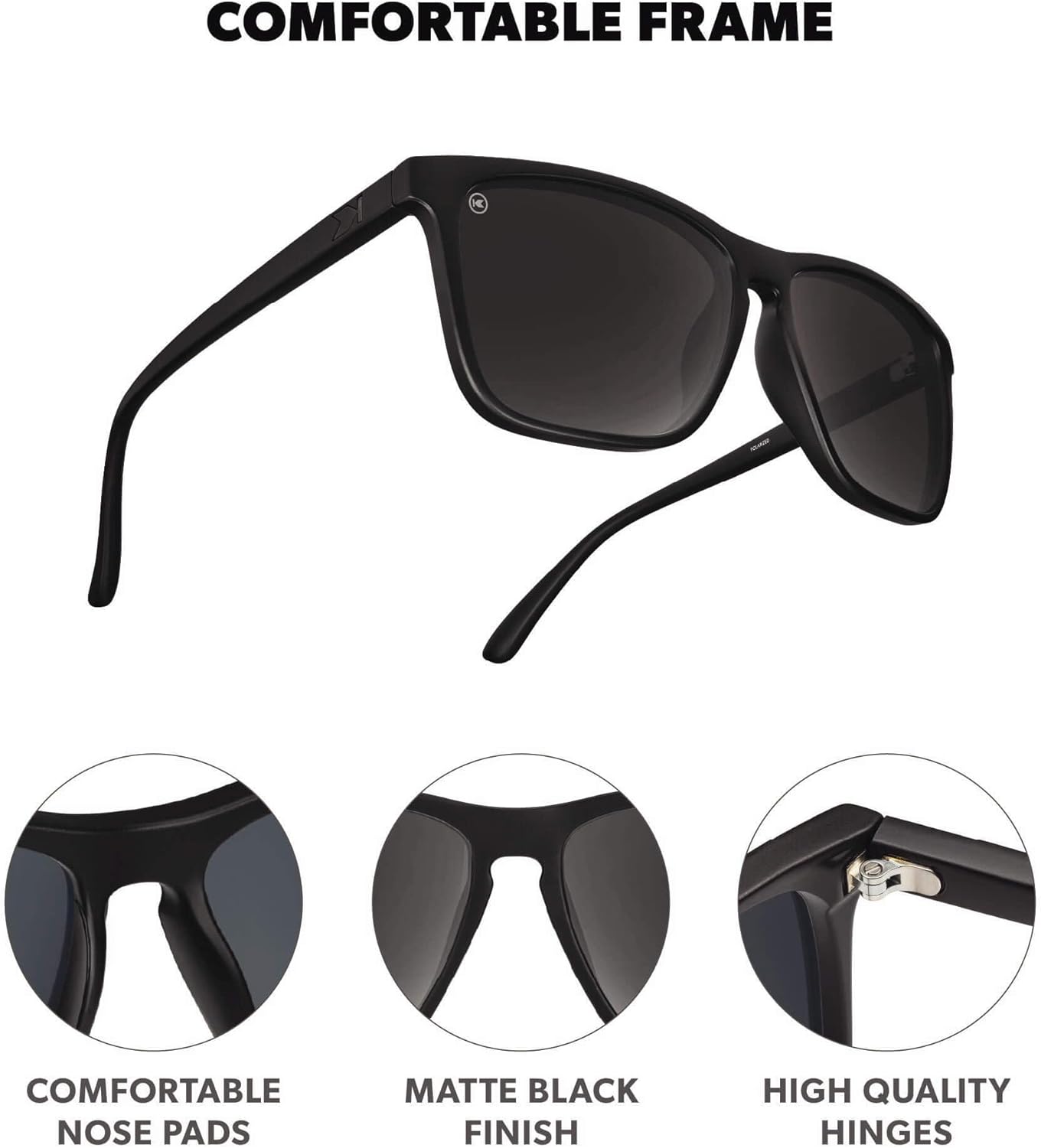 Knockaround Fast Lanes Polarized Lightweight Sunglasses for Men & Women - UV400 Protection