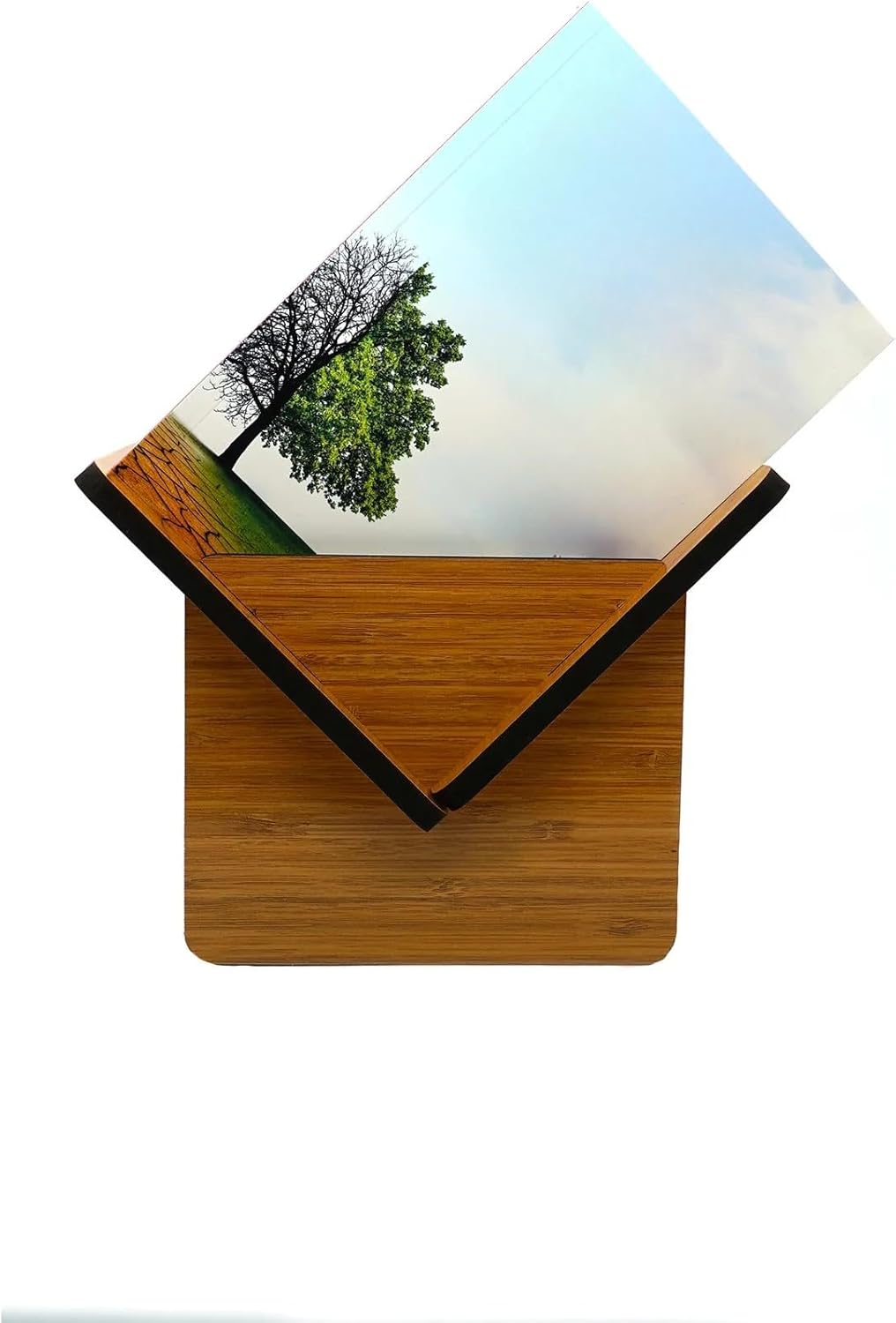 Desktop Wooden Book Stand, Tabletop Book Holder Organizer, Rustic Design