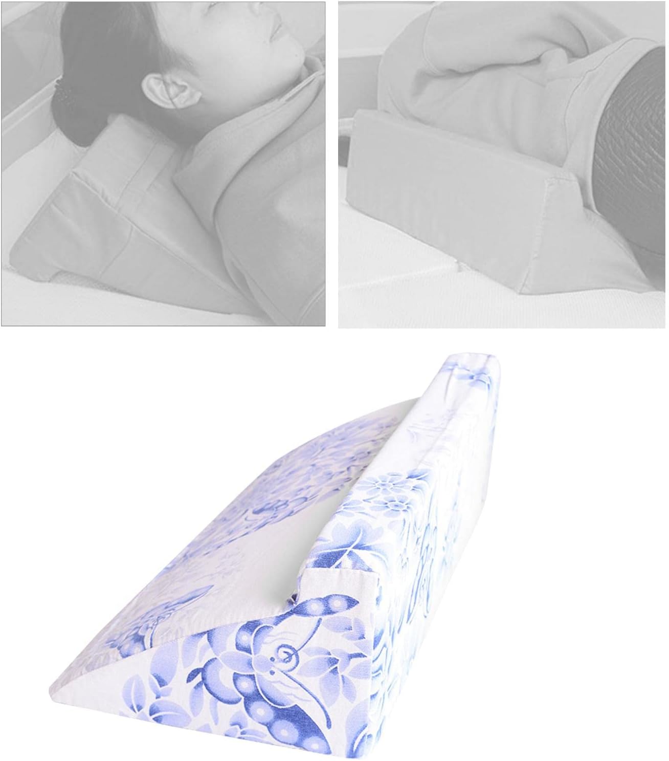 Adjustable Wedge Pillow for Back and Leg Support | Post Surgery Leg Elevation Pillow | Ankle Support Wedge Pillow for Reading and Snoring | Washable Cover | - Blue