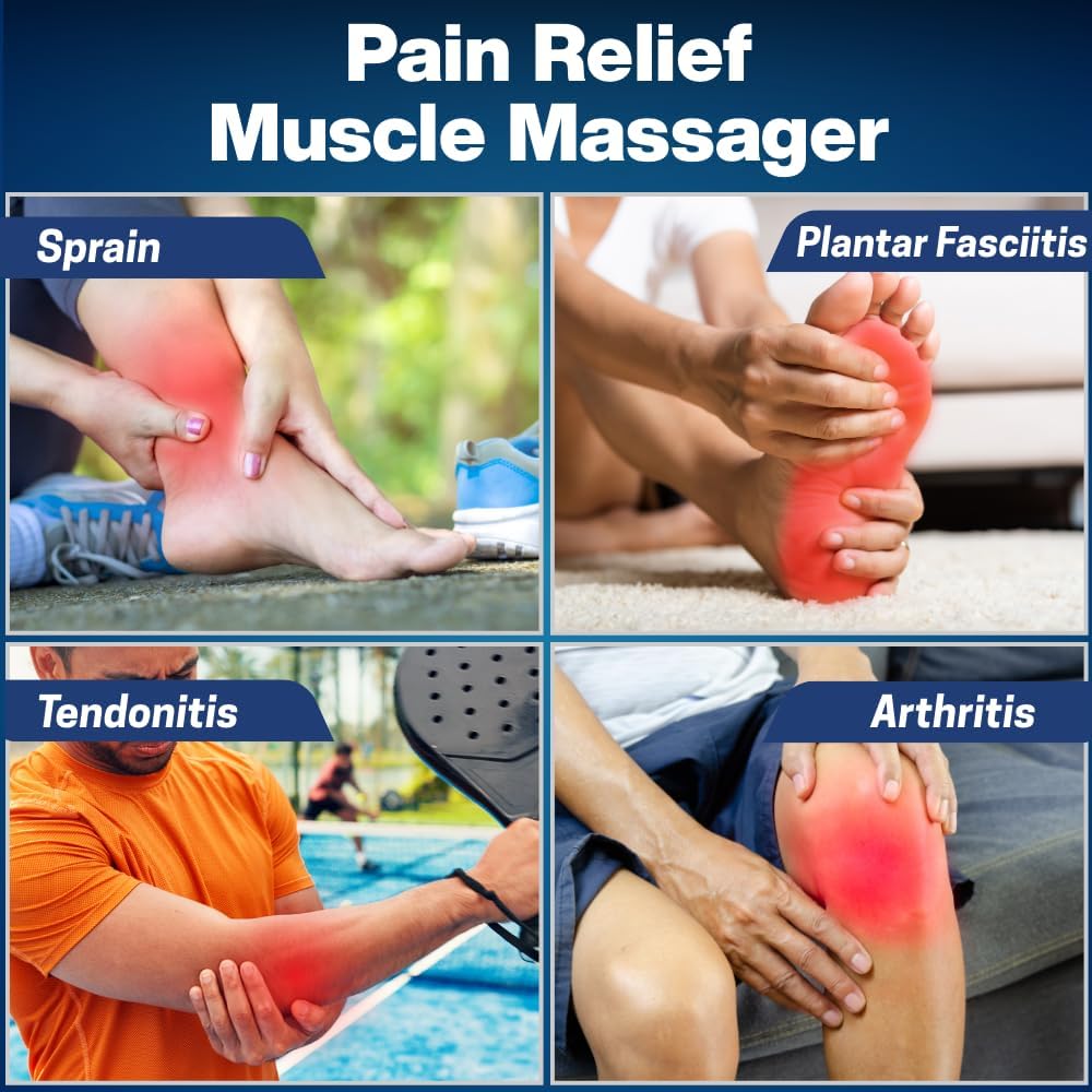 Foot and Ankle Massager for Pain Relief, Rechargeable Cordless Ankle Heating Pad Foot Massager with 6 Heating Levels, 3 Massage Modes & Timer