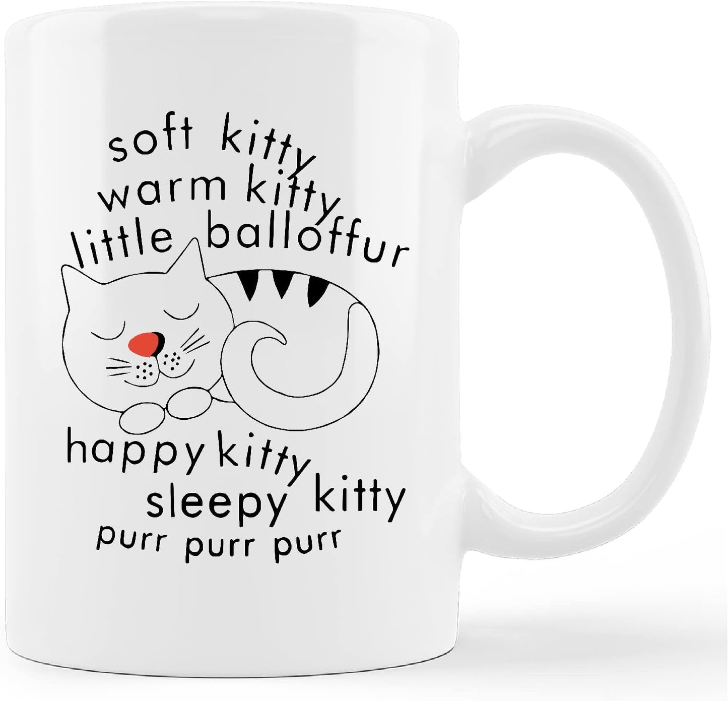 Kunlisa Soft Kitty Warm Kitty Little Balloffur Ceramic Mug - 11oz Coffee Milk Tea Mug Cup, Gifts For Cat Lovers, Pet Lovers