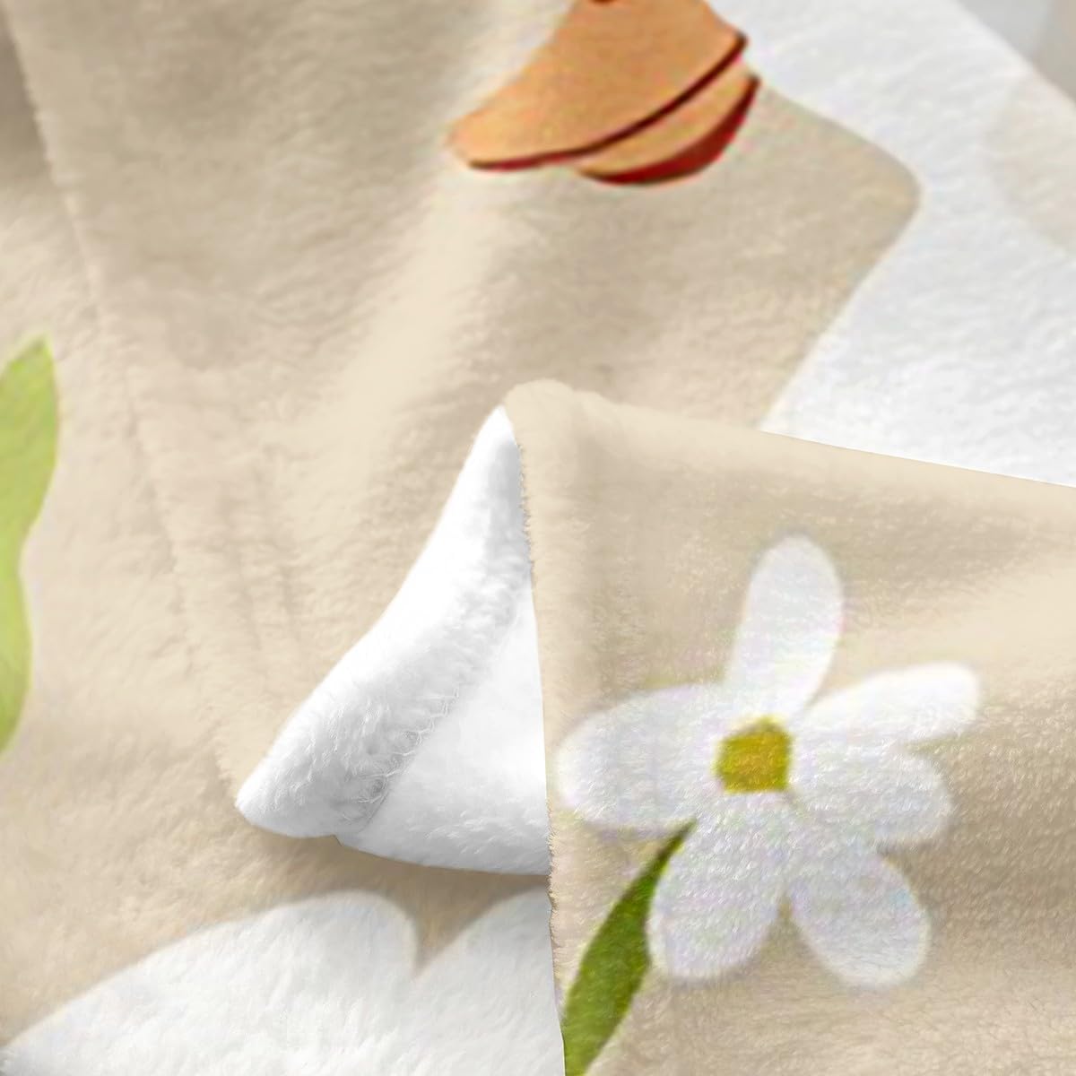 White Goose Flannel Blanket Rustic Duck Fleece Blanket Throw 50x60 Inch - Ultra-Soft for Couch Sofa Bed Cute Floral Fuzzy Plush Throw for Kids Room Farmhouse Country Animal Room Decor