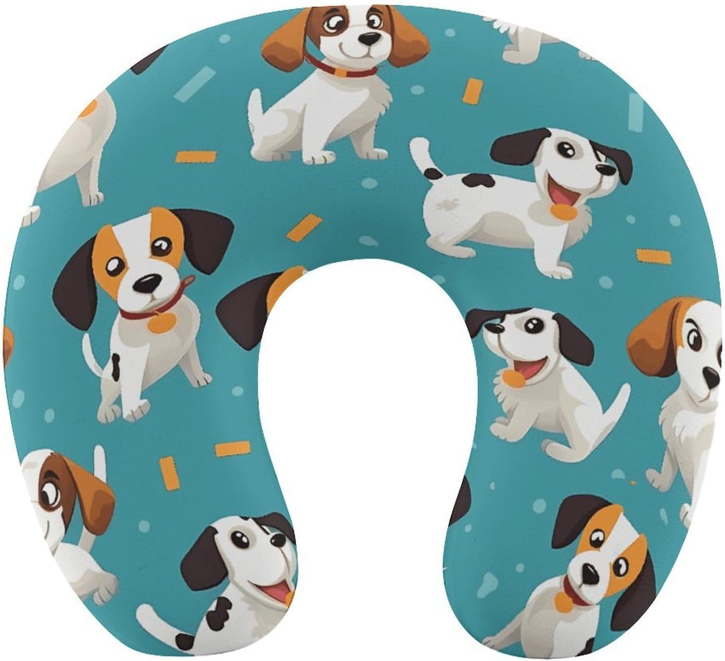 Cartoon Dog Neck Pillow Memory Foam U Shaped Pillows Portable Pillows for Shoulder Travel Head Support Pillow with Concealed Zipper for Airplane Car Home Office