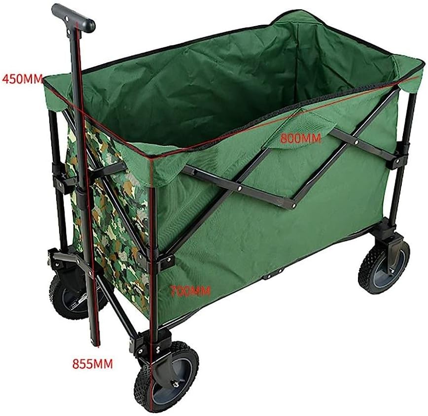 Handcart, Folding Portable Trolley Cart, Shopping Cart Heavy Duty Wagon, Cargo Carry Trolley with 4 Wheel for Outdoor/Camping/Fishing/Mall