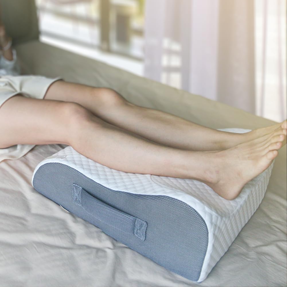 Leg Elevating Pillow Leg Elevation Pillow for Legs/Knee/Ankle Post Surgery Memory Foam Cooling Fabric Eases Legs/Feet/Calves Pressure Speeds Post Surgery Recovery