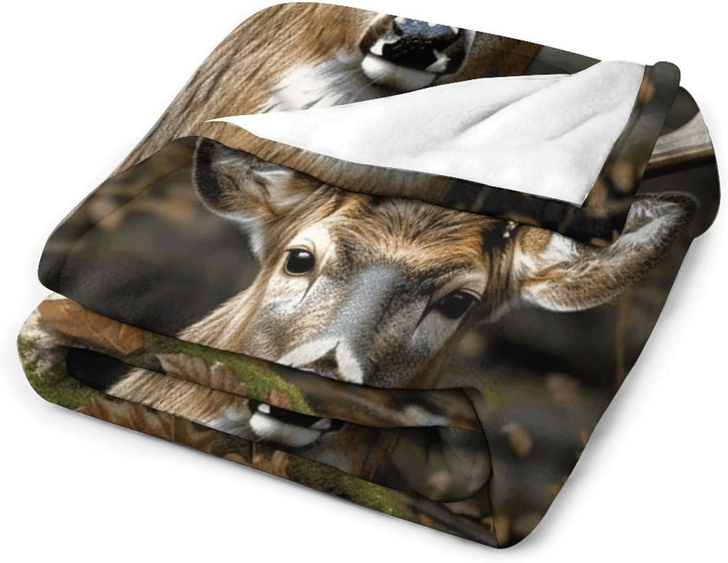 Camouflage Deer Blanket Chunky Fluffy Fuzzy Bed Blankets Cozy Soft Warm Winter Blankets Anti-Pilling Flannel Throw Blanket for Couch Living Room Bedroom Multiple Size
