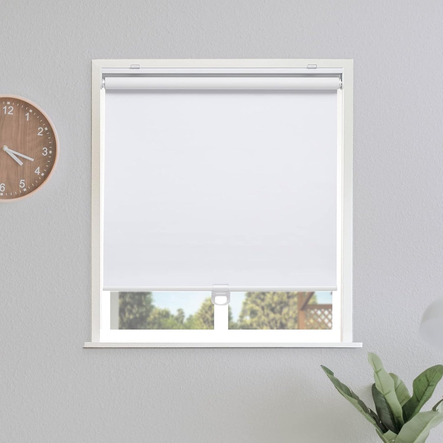 Blackout Roller Shades Blinds Cordless for Windows Pull Down Room Darkening Door Blinds with Thermal Insulated Easy to Install for Living Room,Bedroom,Home,Office,White 27.5" W x 72" H