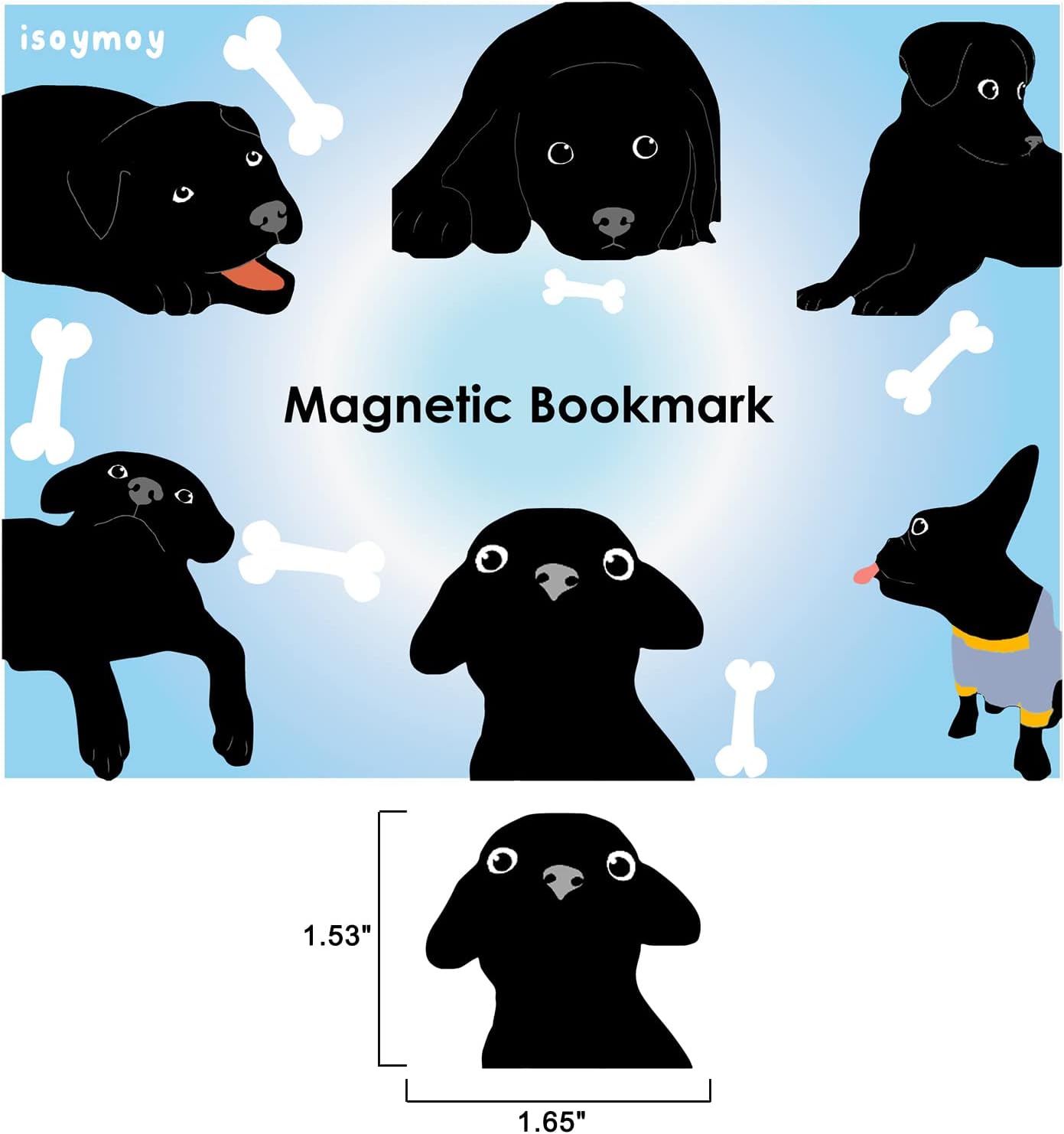 Magnetic Bookmarks - 6 Pieces Cute Dogs Bookmarks for Women Readers, Book Marks for Reading Office Supplies, Book Markers Gift for Book Lovers (B)