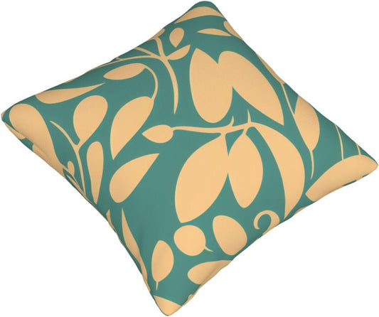 All-Season Square Pillow Covers 18"X18", Yellow Leaf, Decorative Throw Pillow Covers for Sofa Bed Couch, Hidden Zipper Cushion Cover, Square Lumbar & Accent Pillowcases for Home Decor