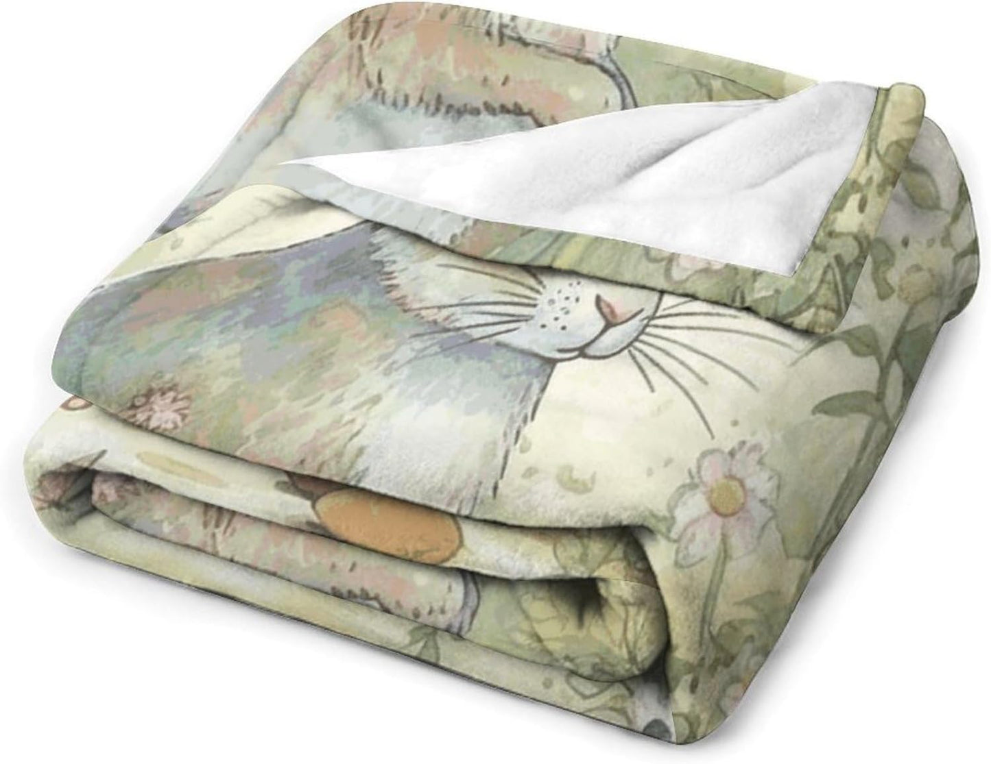 Garden Bunny Throw Blanket for Couch Super Soft Warm Lightweight Throw Blankets Cozy Flannel Bed Blanket Cute Decorative Blankets for All Seasons Home Decor Gift 30"*40"（76 * 100cm）