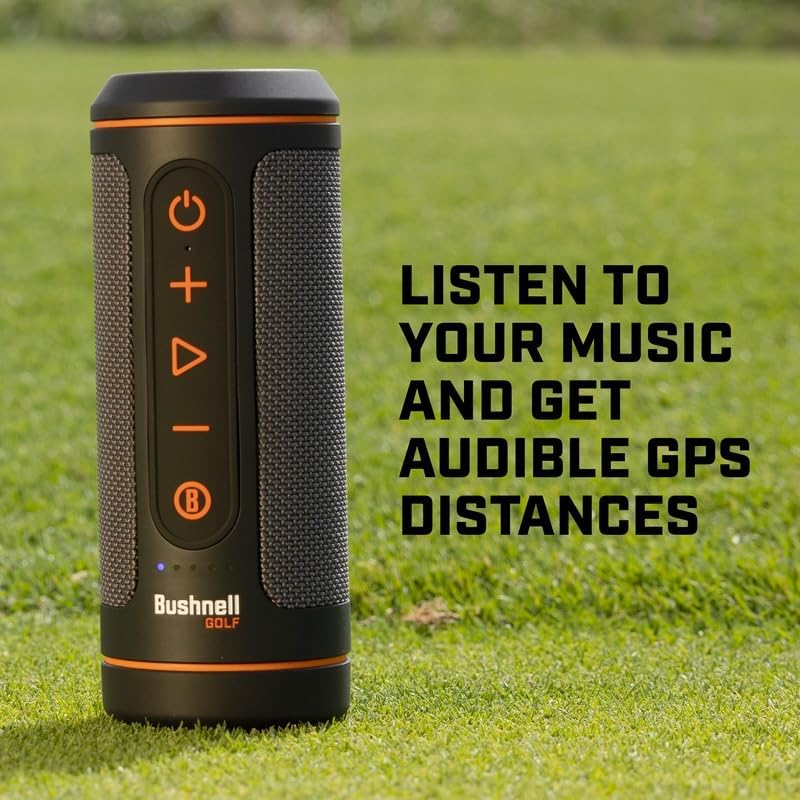 Bushnell Golf Wingman 2 GPS Bluetooth Speaker | Audible Distances, Magnetic Cart Mount, Custom Sound Bites, TWS Pairing & USB-C Charging