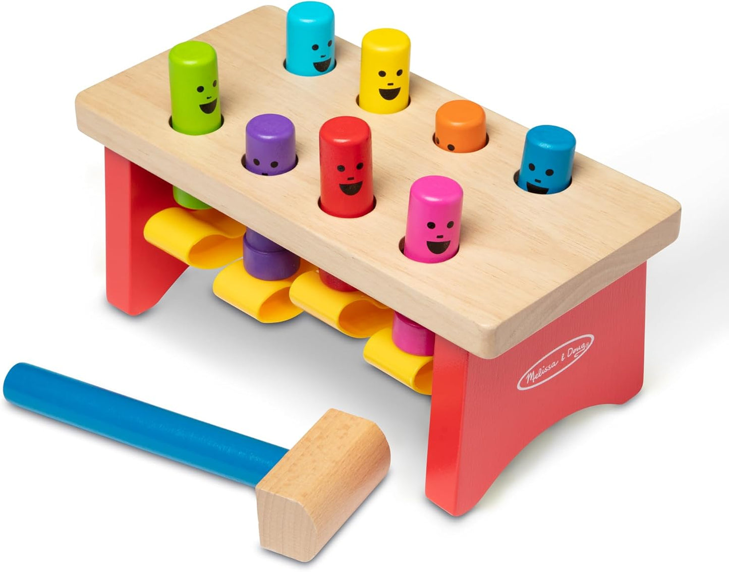 Melissa & Doug Deluxe Pounding Bench Wooden Preschool Learning Toy with Mallet