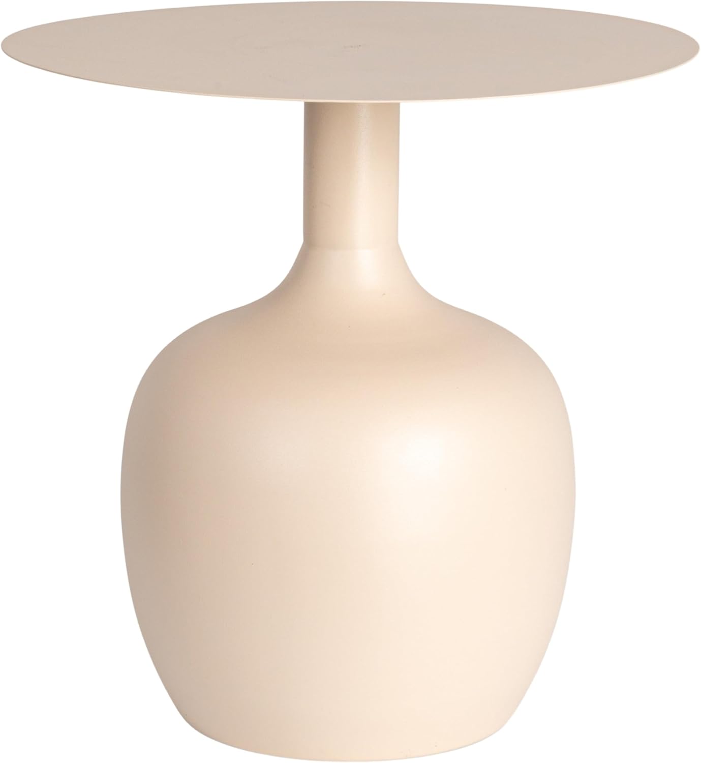 Creative Co-Op Chic Metal Round Side Table, Cream