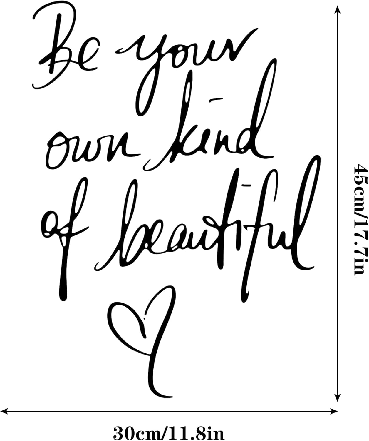 Wall Stickers Inspirational Quote Be Your Own Kind of Beautiful Motivational Saying Art Lettering Vinyl Decal Home Decor Wallpaper for Girls Bedroom Living Room Office Home Background Decoration