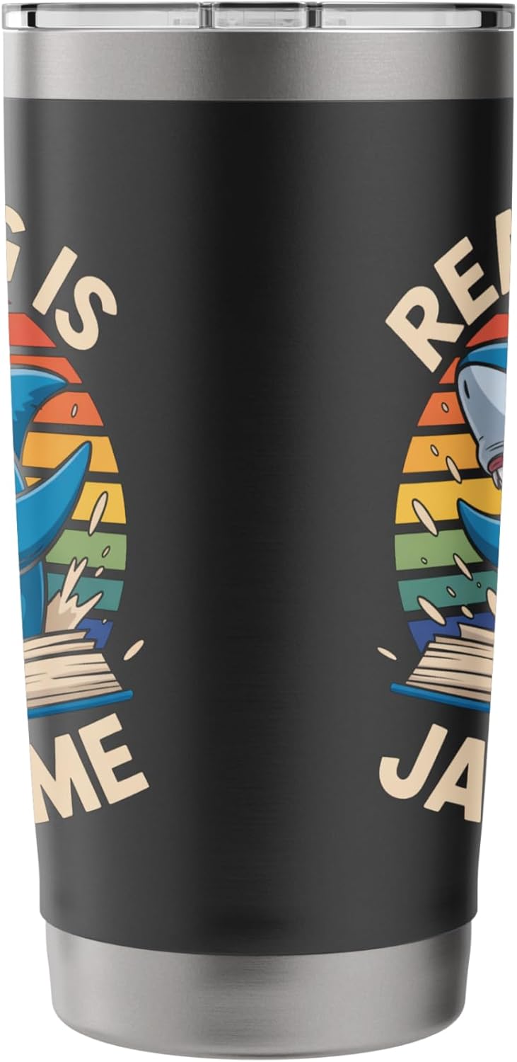 Reading Is Jawsome Shark reading Stainless Steel Insulated Tumbler