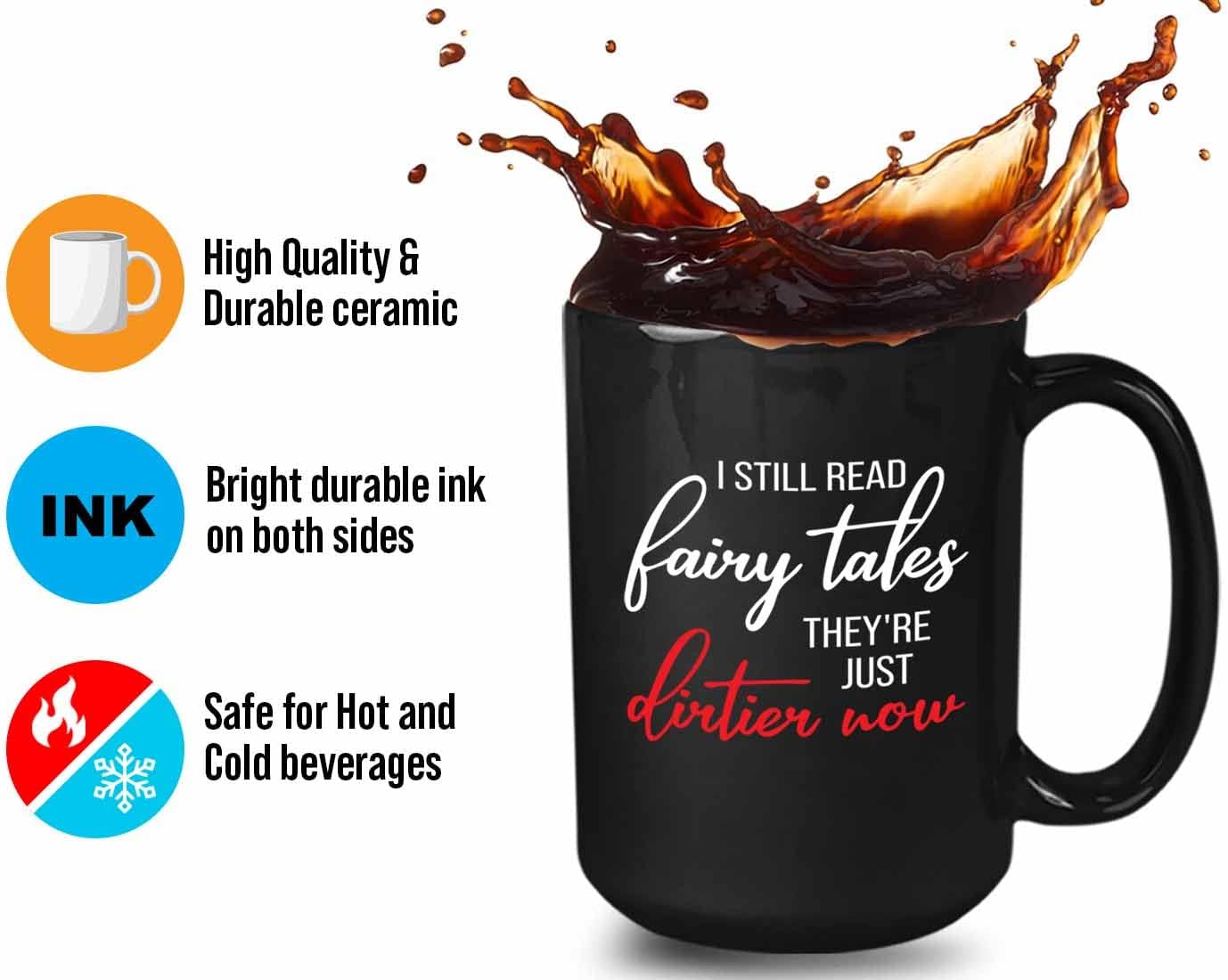 Bubble Hugs Book lovers Coffee Mug 15oz Black - Tales Just Dirtier - Author Writer Book Library Editor Introverts Lovers Cat Chill Relax Bookworm Reading