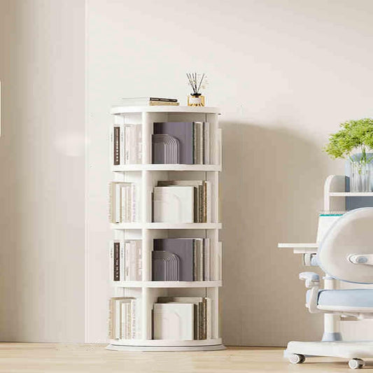 2/3/4/5 Tier Rotating Bookshelf Tower 360 Degree Revolving Bookcase，Revolving Bookcase Stackable Bookshelf Organizer Large Capacity， Round Rotating Bookshelf For Bedroom, Living Room(43x131cm)