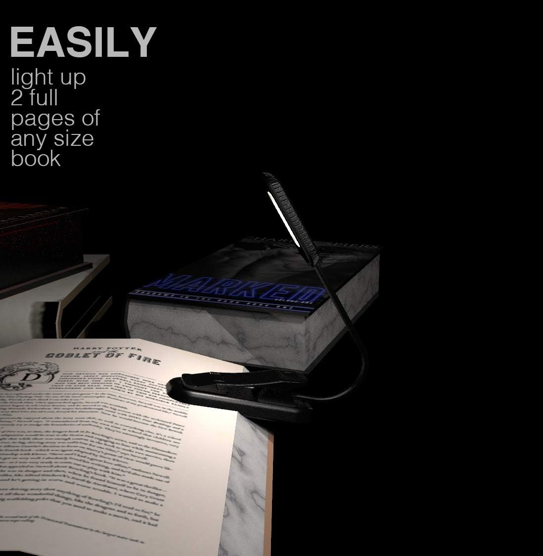 PERFECTDAY Book Light, 10 LED USB Rechargeable Reading Light with 3-Level Brightness for Eye Protection Night Reading Lamp (10 LED)