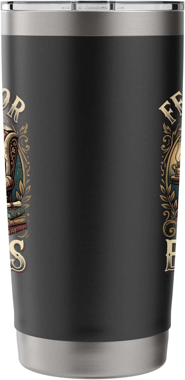 Feral for Books Men Women Book Lover Bookworm Reading Stainless Steel Insulated Tumbler