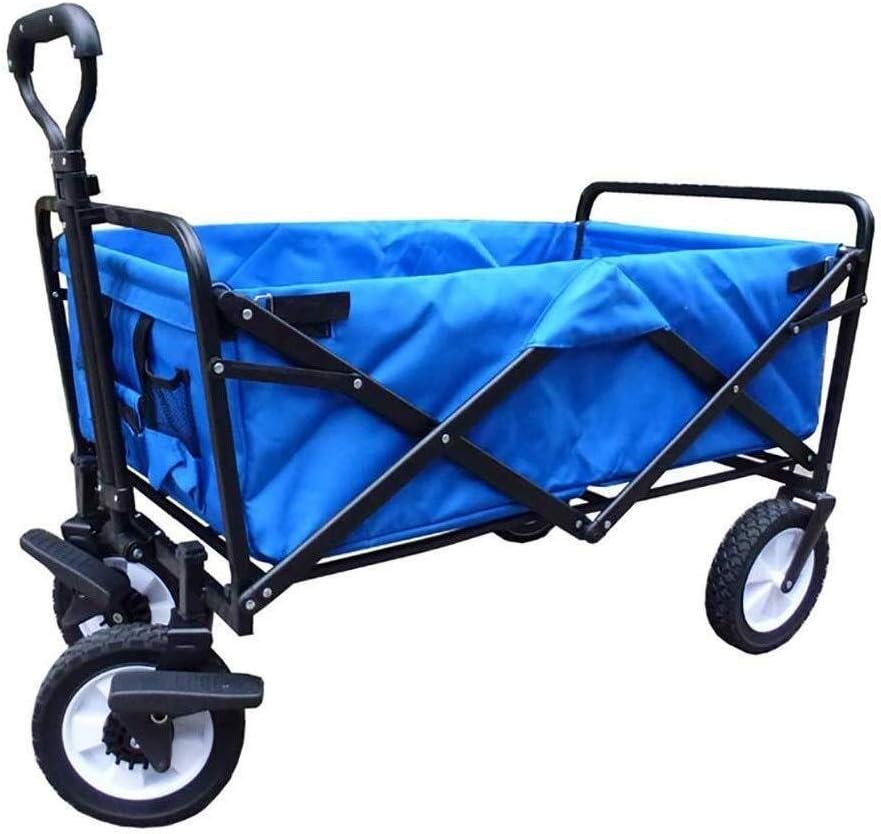 Garden Carts Multifunction Folding Garden Trolley Cart Heavy Duty Trolley Wagon Multi-Function Shopping Cart for Outdoor Camping Beach Pull Truck with 4 Wheels