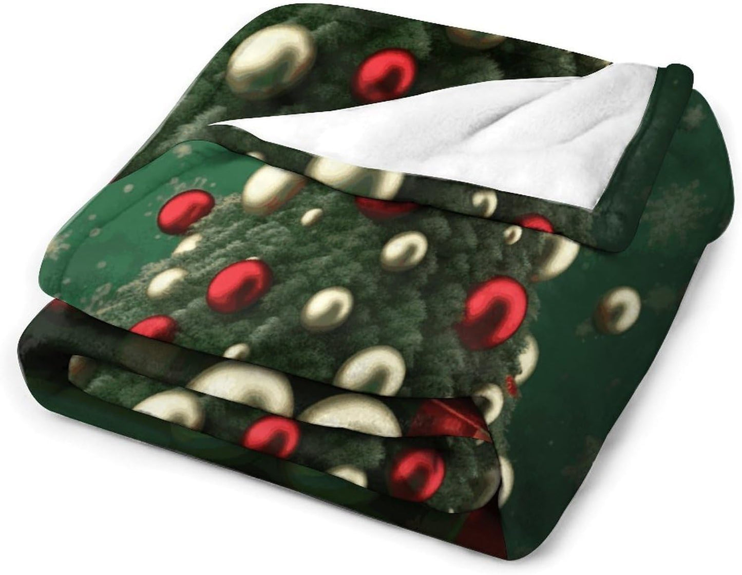 Round Ball Christmas Tree Blanket Super Soft Lightweight Throw Blanket Cute Cozy Warm Bed Blanket Decorative Fuzzy Blanket All-Season Home Decor Gift for Sofa Couch Living Room 60"*80"（150 * 200cm）