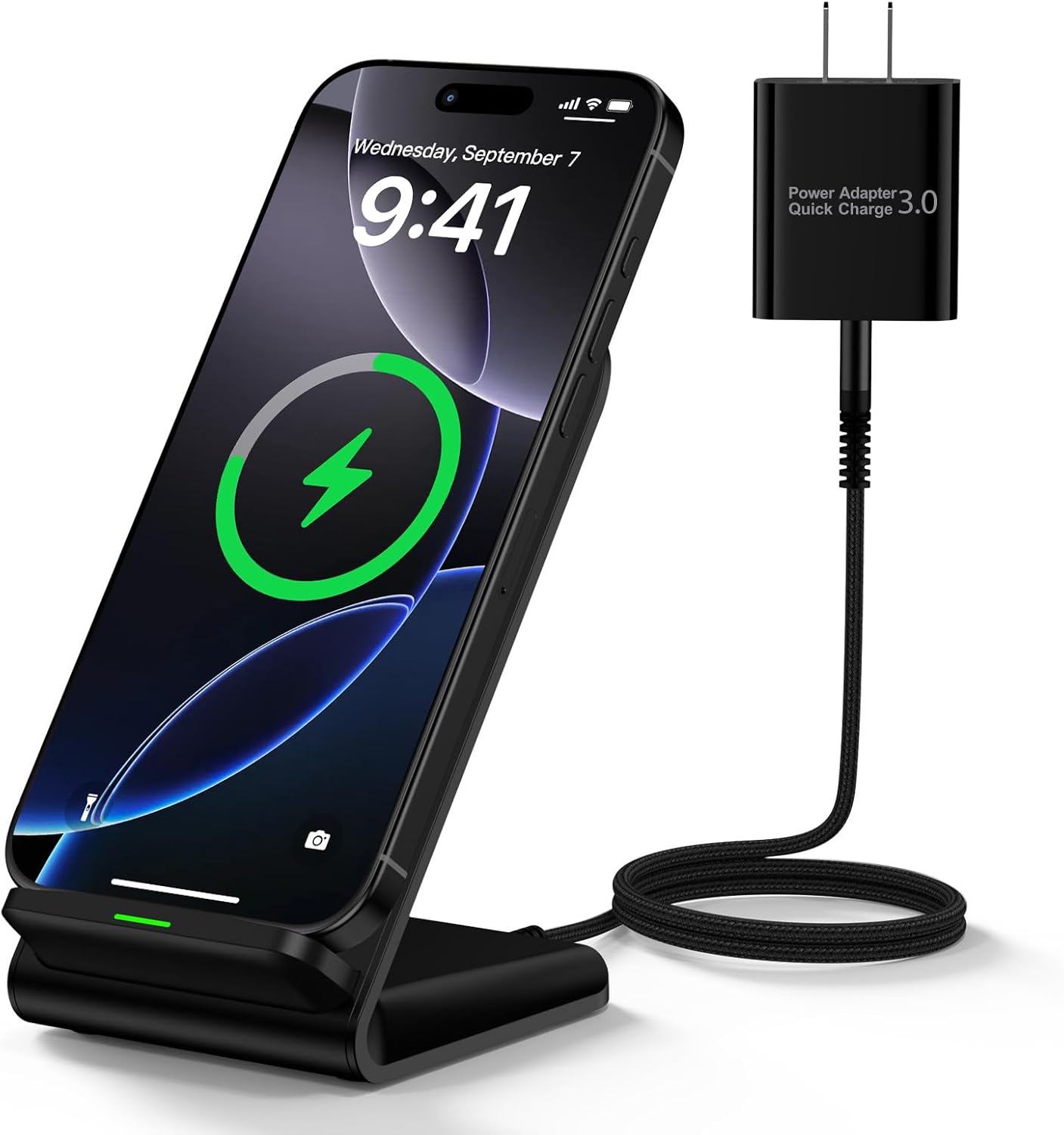 Samsung S25 Wireless Charger Stand Wireless Phone Charger for Android Samsung Galaxy S25 Ultra S25 Edge S25 Plus S25FE S24FE S23 S22 S21 S20 S26, Wireless Charging Station for iPhone 17 with Adapter