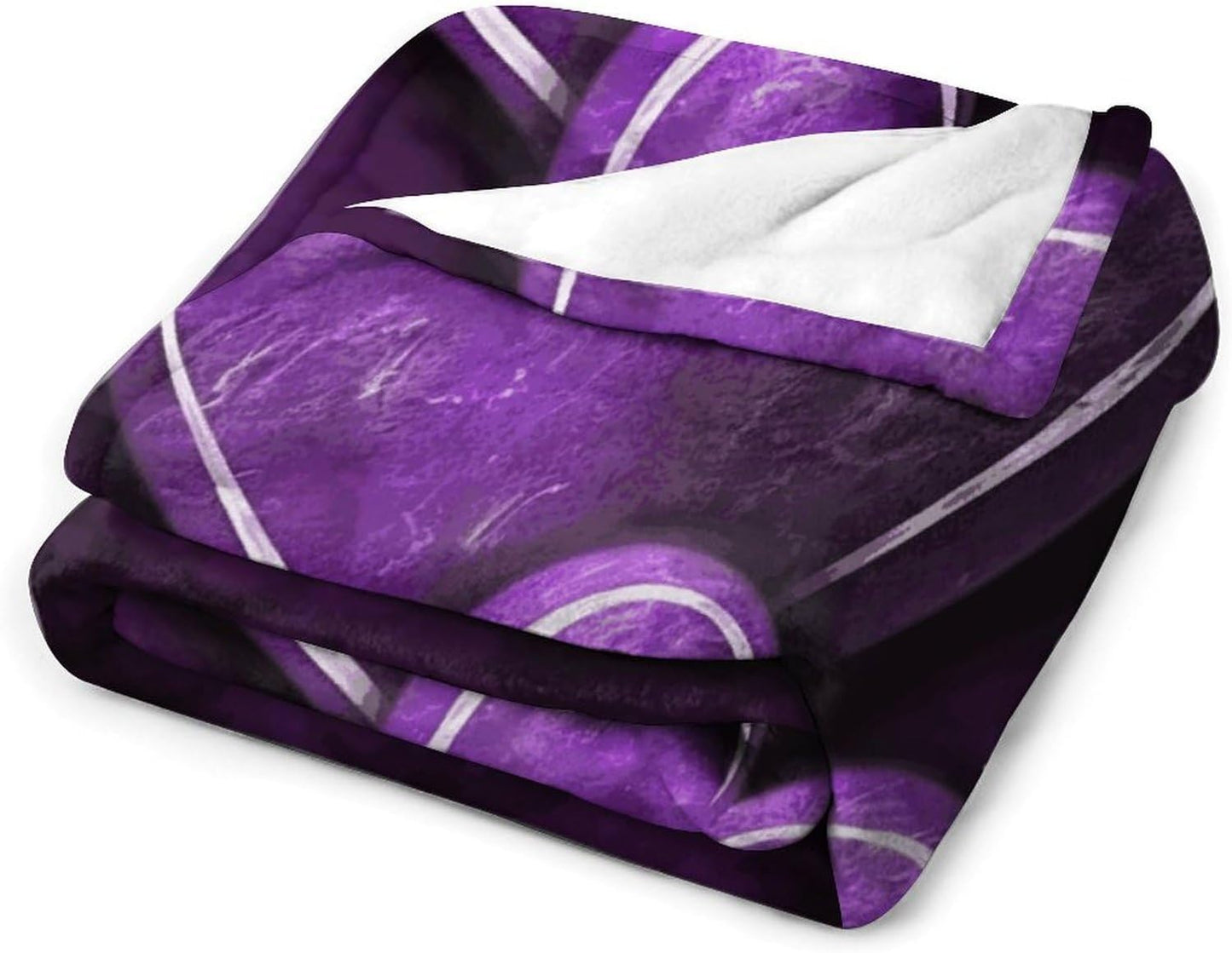 Purple Hearts Blanket Super Soft Lightweight Throw Blanket Cute Cozy Warm Bed Blanket Decorative Fuzzy Blanket All-Season Home Decor Gift for Sofa Couch Living Room 50"*60"（130 * 150cm）