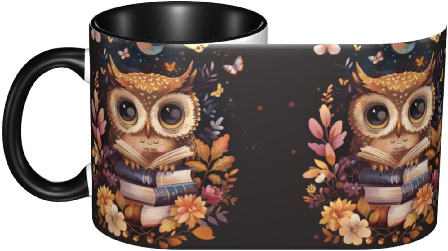 Owl Coffee Mug 11 OZ Cute Tea Cup Funny Coffee Cups for Women Microwave Safe