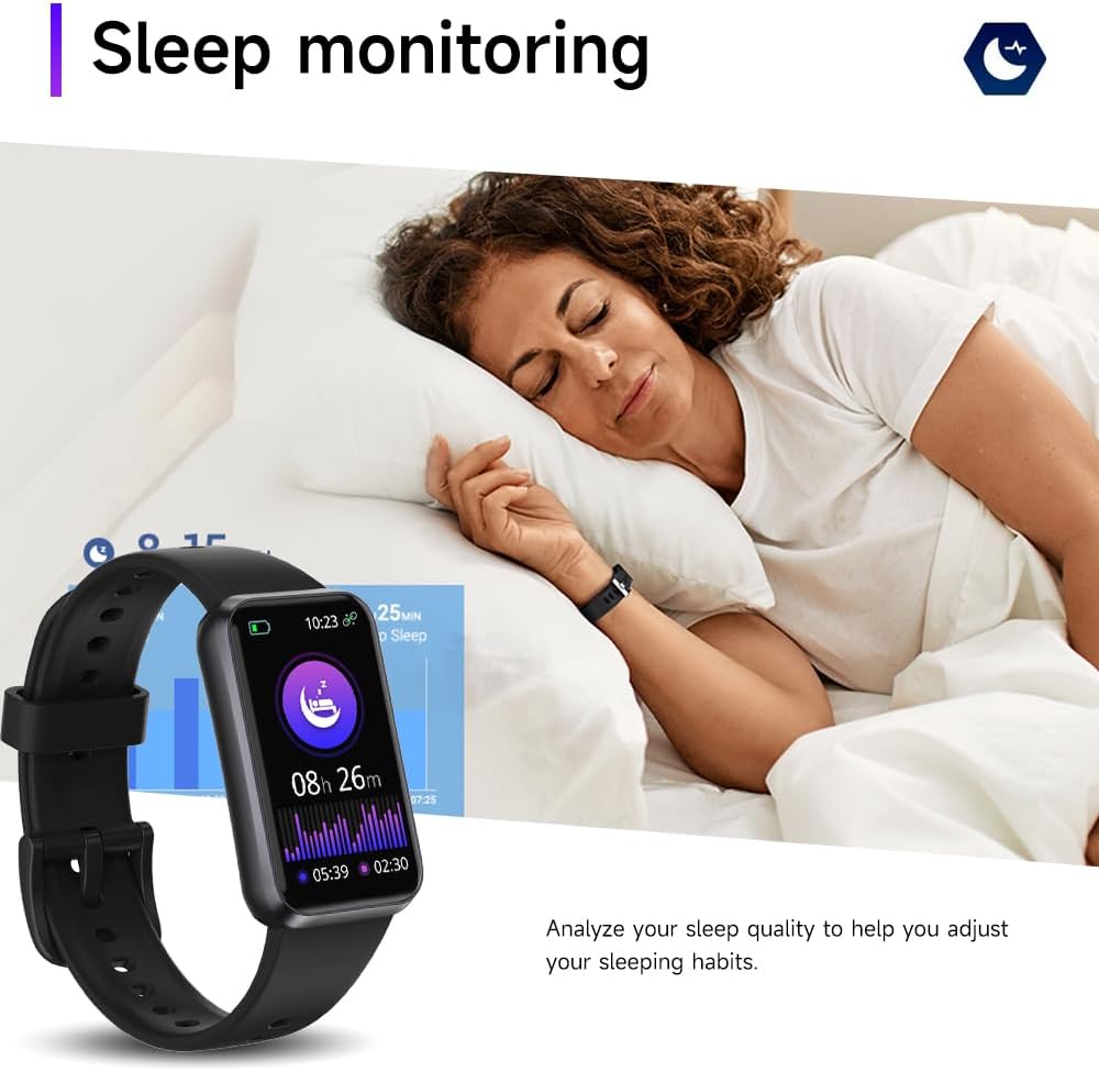 Fitness Trackers,Blood Oxygen Heart Rate Sleep Monitor,Smart Band 24/7 Health Monitoring,Calorie Pedometer Steps Counter Activity watchs/Notifications for iOS/Android