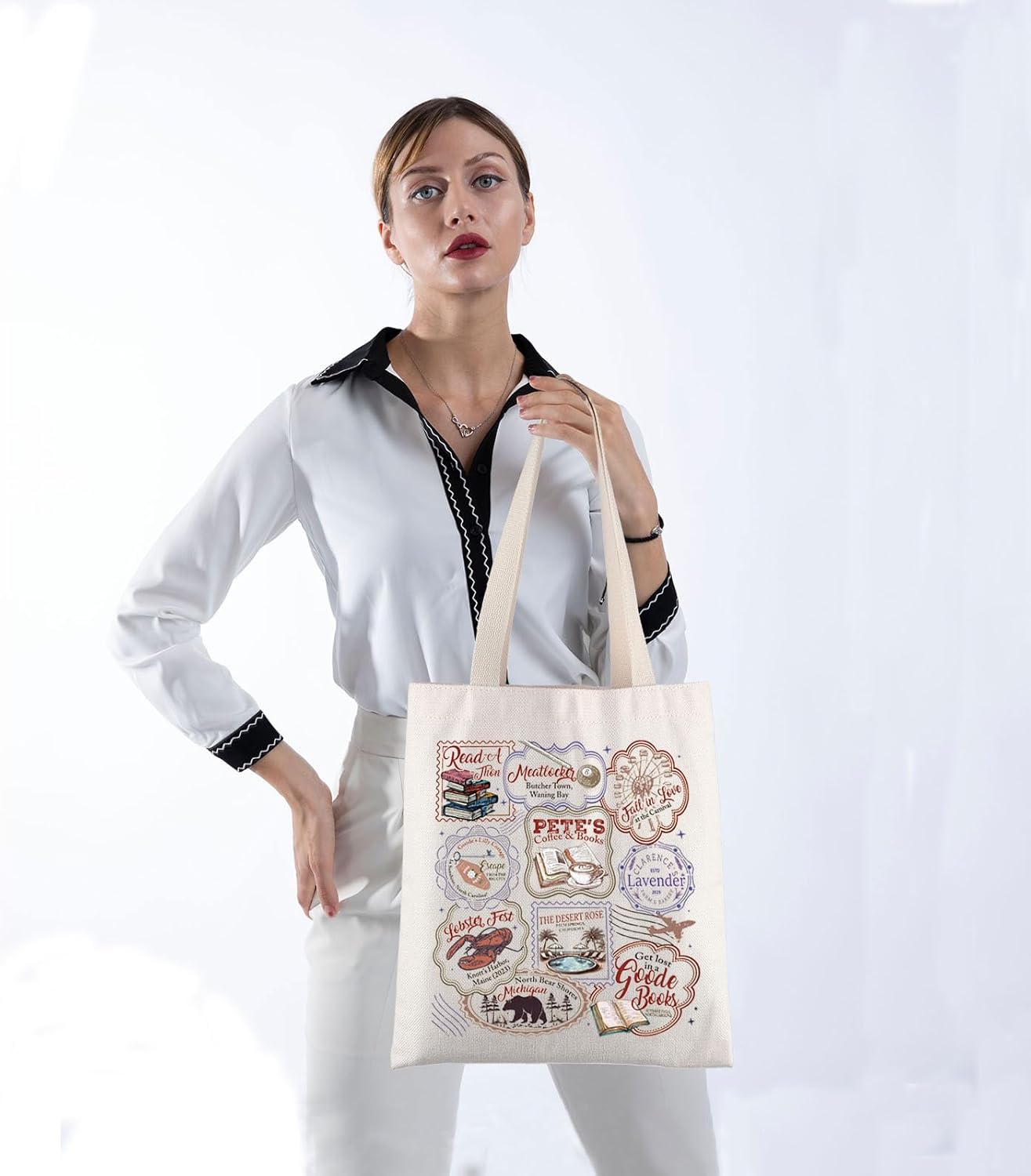 TIIMG Emily Book Readers Gift Novel Lovers Romance Book Reader Bookish Gift Reading Club Tote Bag