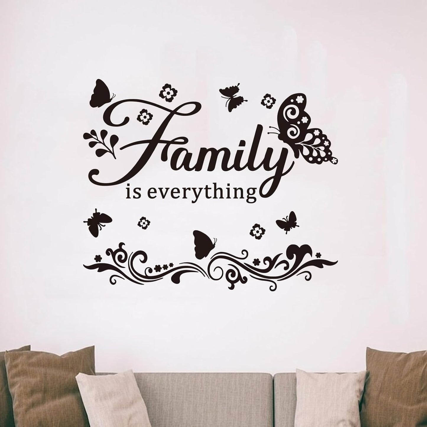 Inspirational Family Wall Stickers for Bedroom: Home Quotes Motivational Vinyl Art Wall Decals for Living Room Kitchen Apartment Bathroom - Family is Everything 18" X 15"