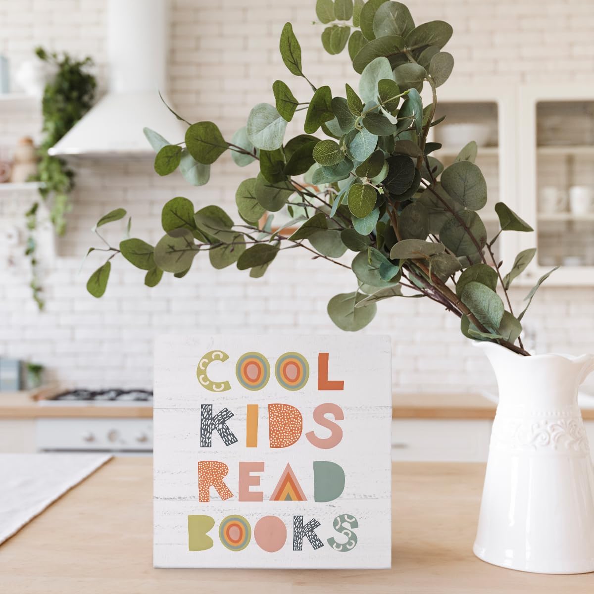 Reading Corner Decor Sign,Classroom Decor Cool Kids Read Books Sign, Read Sign for Kids Room,Boho,Kids Room Decor 5x5 Inch