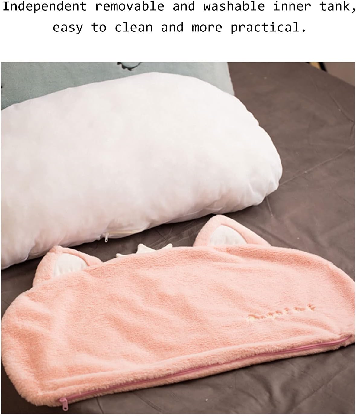 Cute Removable Washable Reading Pillow,Large Bolster Upholstered Headboard Backrest,Positioning Support Wedge Cushion,for Girls Dorm Home Office Bedroom (Color : C/Orange, Size : 10552CM)