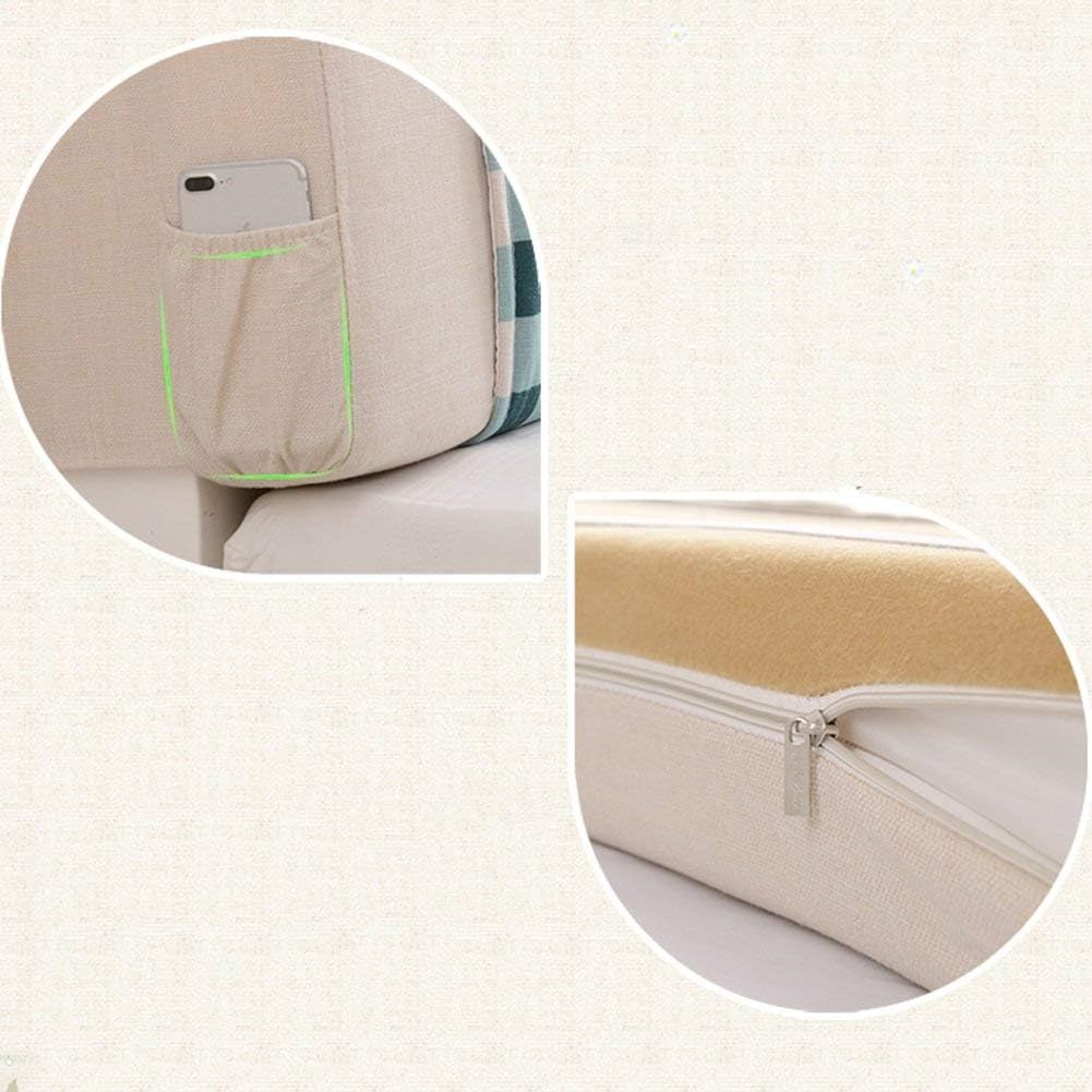 Headboard Bedside Cushion Pads Double Bed Large Back Home Bedroom Neck Guard, 3 Colors (Color : 3#, Size : with headboard-155cm)
